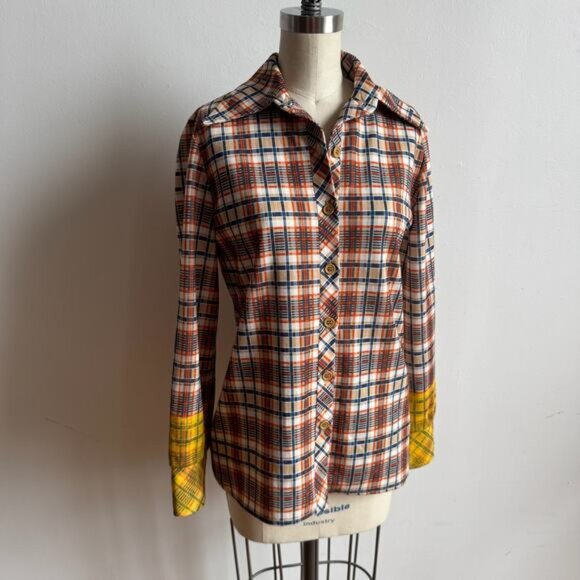 Vintage 70s JANTZEN Plaid 2 Piece Matching Disco Leisure Suit - Picture 6 of 12